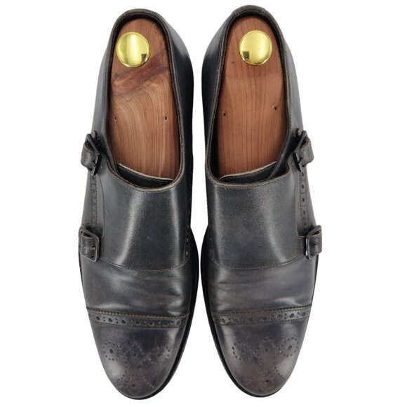 Bruno Magli Italy Gray Leather Double Monk Strap Loafers Men size 11 Dress Shoes - Picture 9 of 12